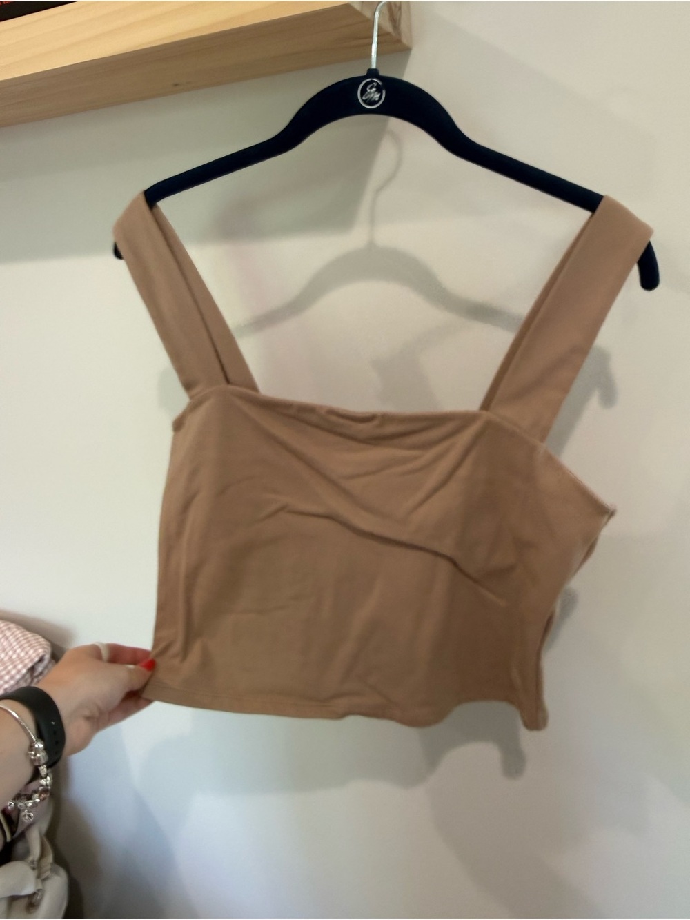 Abercrombie & Fitch Taupe Square-Neck Crop Tank